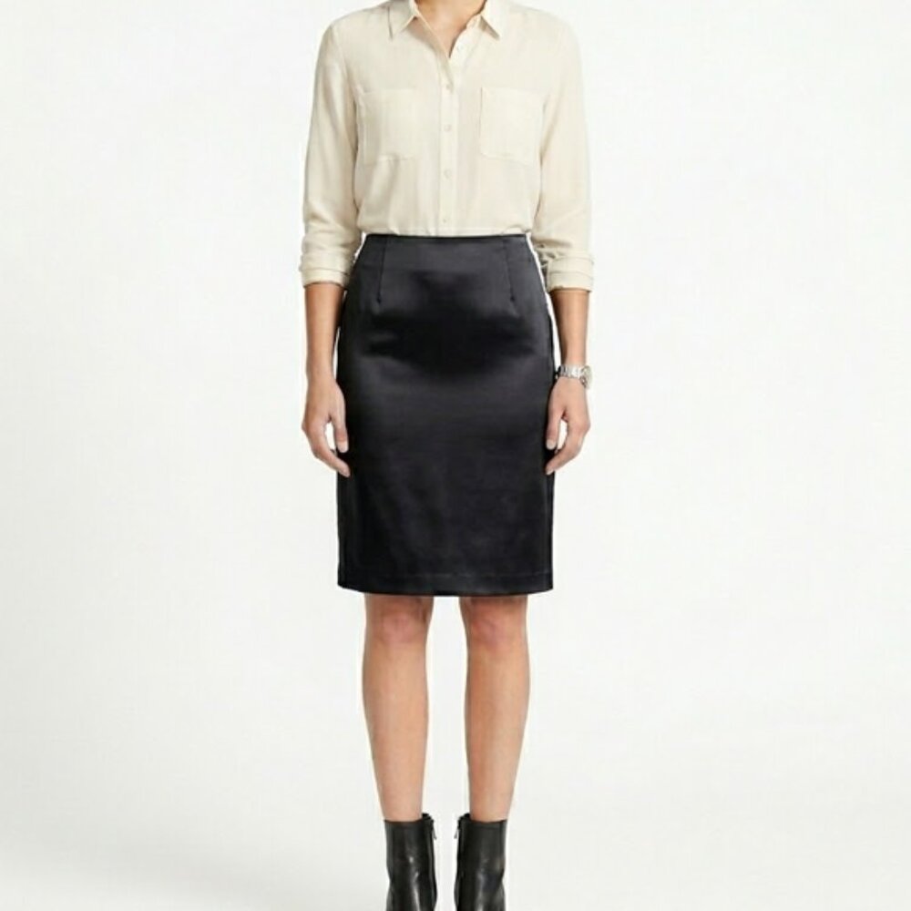Ann Taylor Linen Blend Curvy Pencil Skirt Size 0